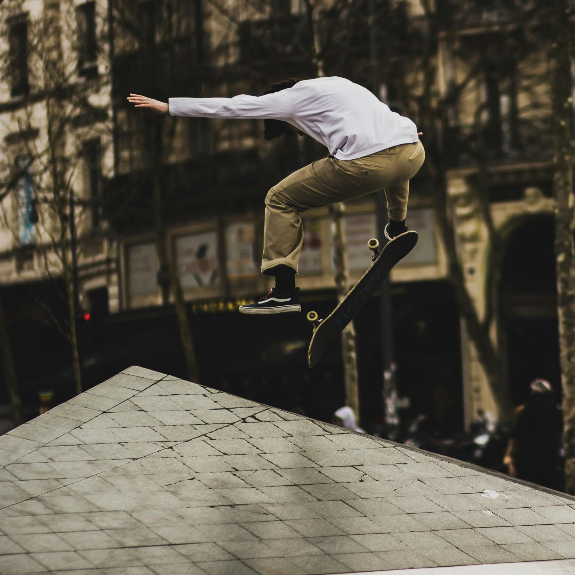Skaters hanging out at a sunset skate spot